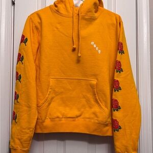 Obey Worldwide Olde Rose Gold Hooded Hoodie - Mustard Yellow Size Medium